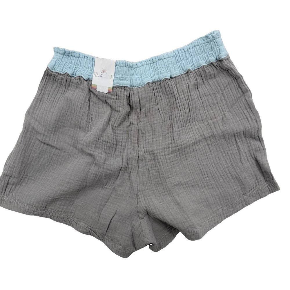 Jadelynn Brooke Club Social NWT Women Shorts Size M Gray Lt Blue Pull On Short - Picture 4 of 4